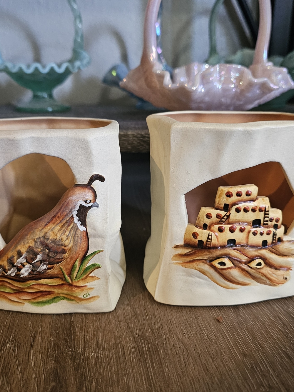 Hand-Painted Ceramic Votive Holder